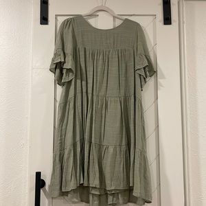 PRINCESS POLLY sage green short sleeve dress
